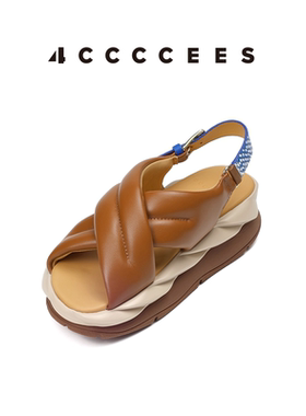 4CCCCEES / Mellow Moa 厚底交叉带时装凉鞋沙滩鞋通勤百搭增高