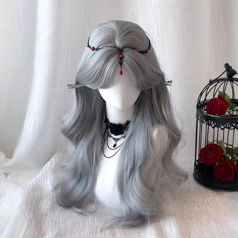 闪格假发女长发银灰色显白日常Lolita中分甜美大波浪长卷发全头套,美发护发/假发,日常整顶假发,淘宝优惠券,粉丝福利购,淘宝优惠卷