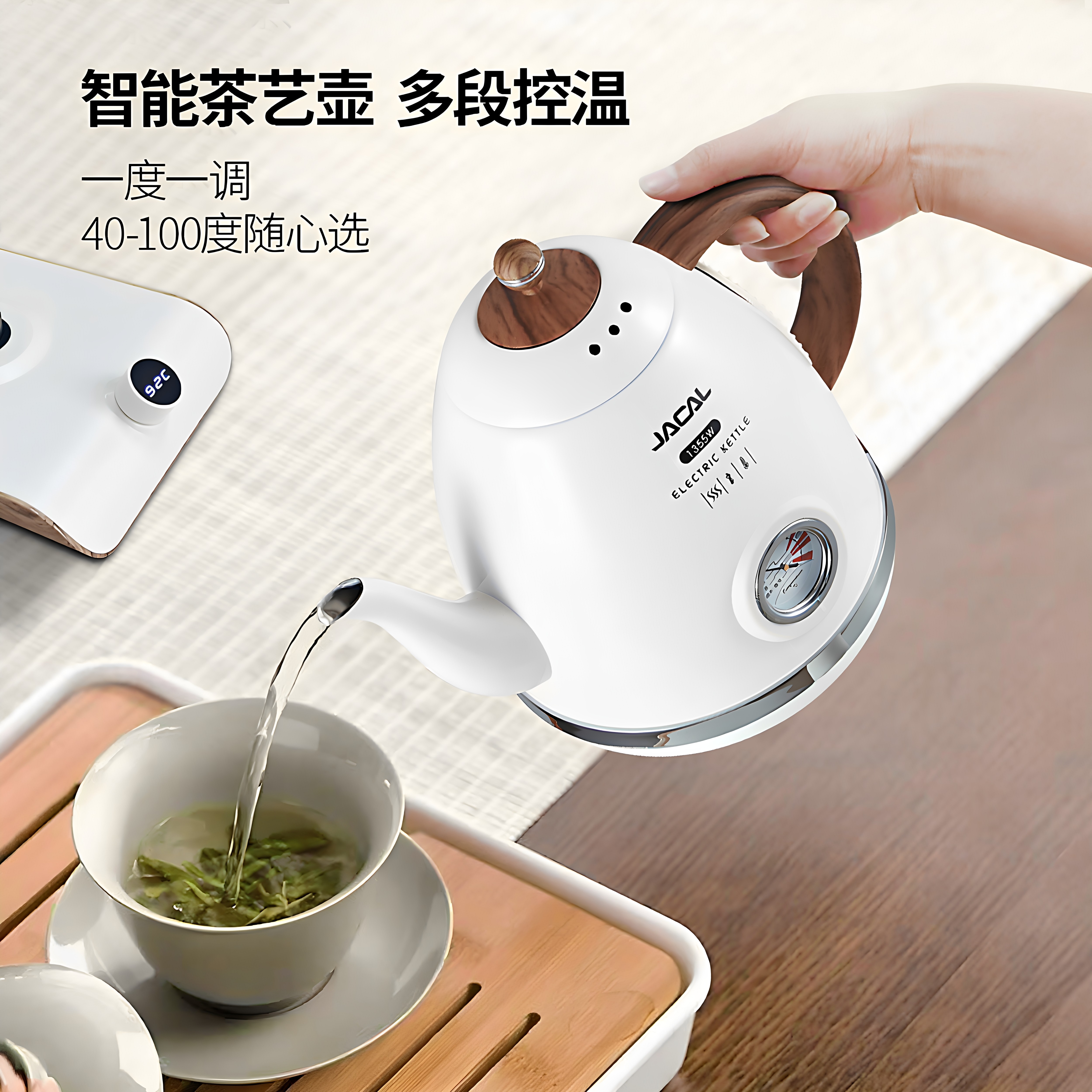 积高E18-5D智能控温电热水壶家用烧水壶保温长嘴电茶壶泡茶壶专用