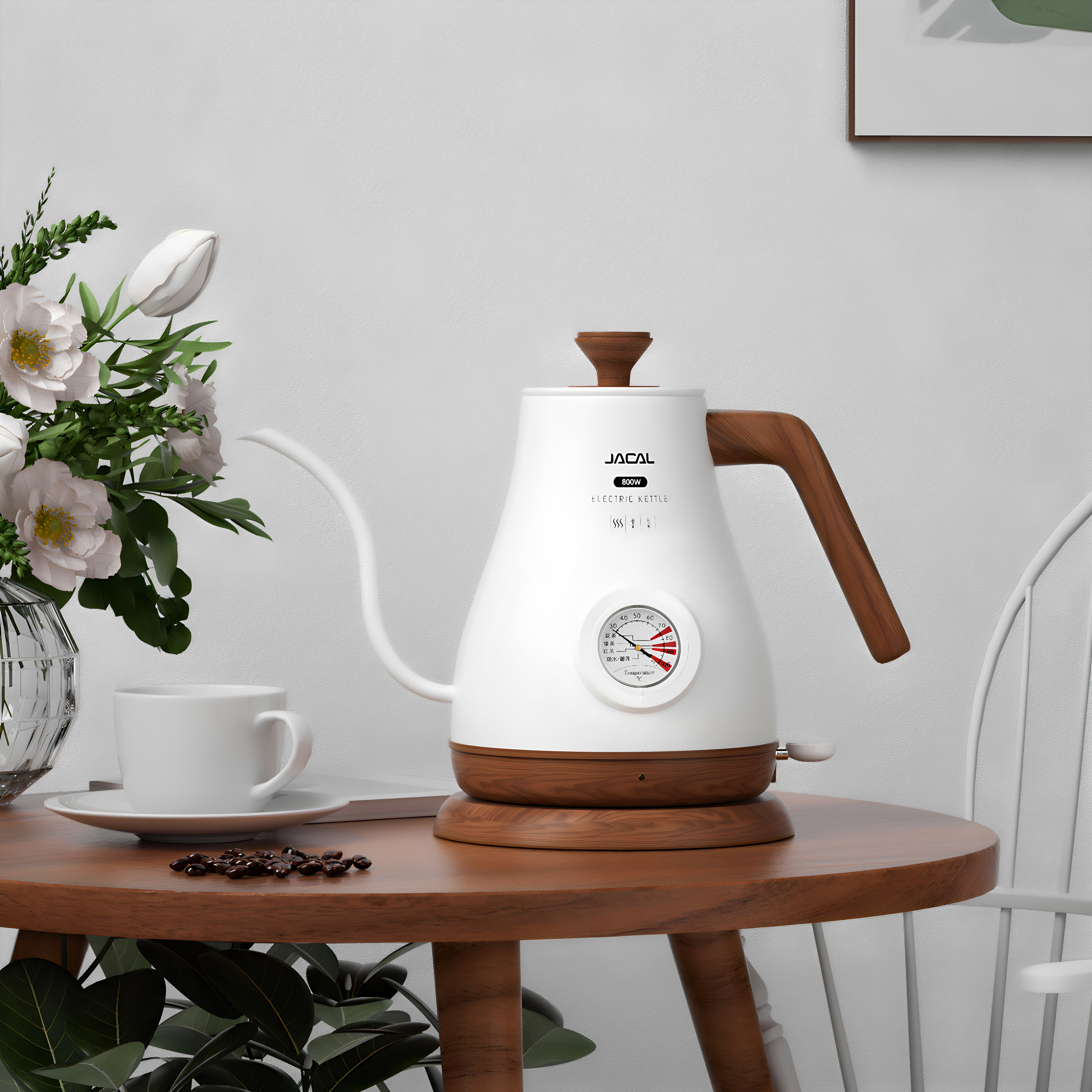 积高长嘴手冲壶保温咖啡壶电热水壶不锈钢1L细嘴电茶壶泡茶烧水壶