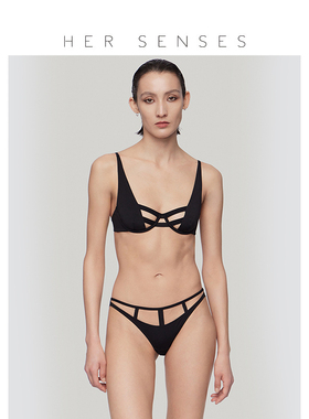 HER SENSES/何识重构系列并列线条设计弹力3/4杯软钢圈文胸 B098