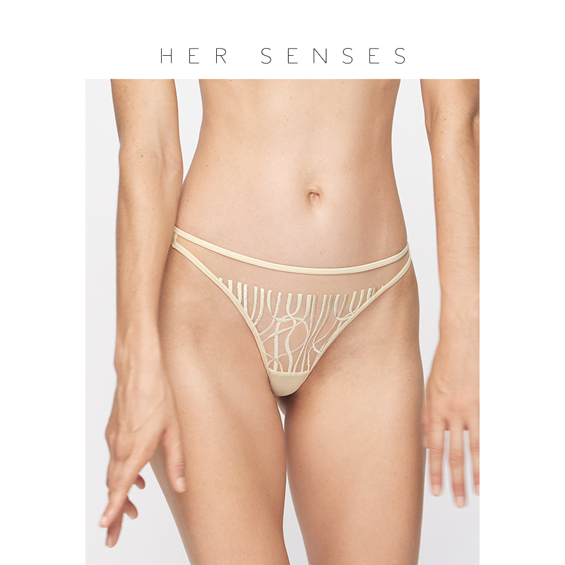 HERSENSES刺绣网纱内裤