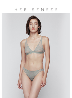 HER SENSES/何识触动系列弹力网纱重叠全罩杯无钢圈文胸B082