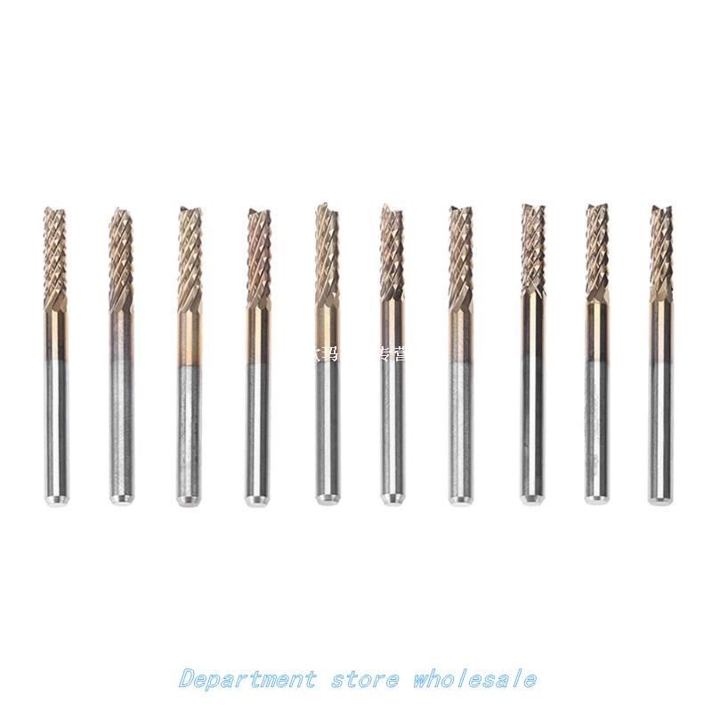 10pcs titanium coat carbide 3.0mm end mill engraving bits cn