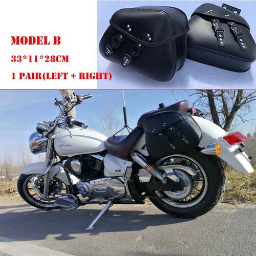 Motorcycle Bag Leather Saddle Bags 2pcs  Harley Sportster XL