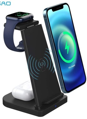 15W Fast Charge 3 In 1 Qi Wireless Charger Pad Dock Station