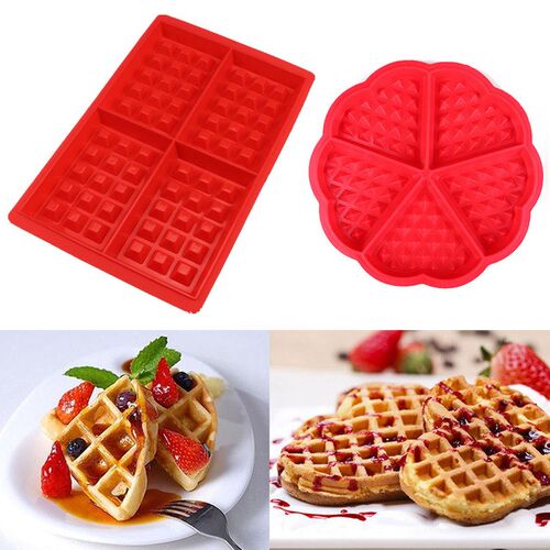 1PC Waffle Molds Non-stick Silicone Waffle Cake Chocolate Mo