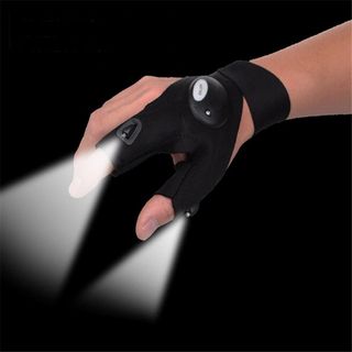 One Piece less Glove with LED Light Flashlight Glove Camping