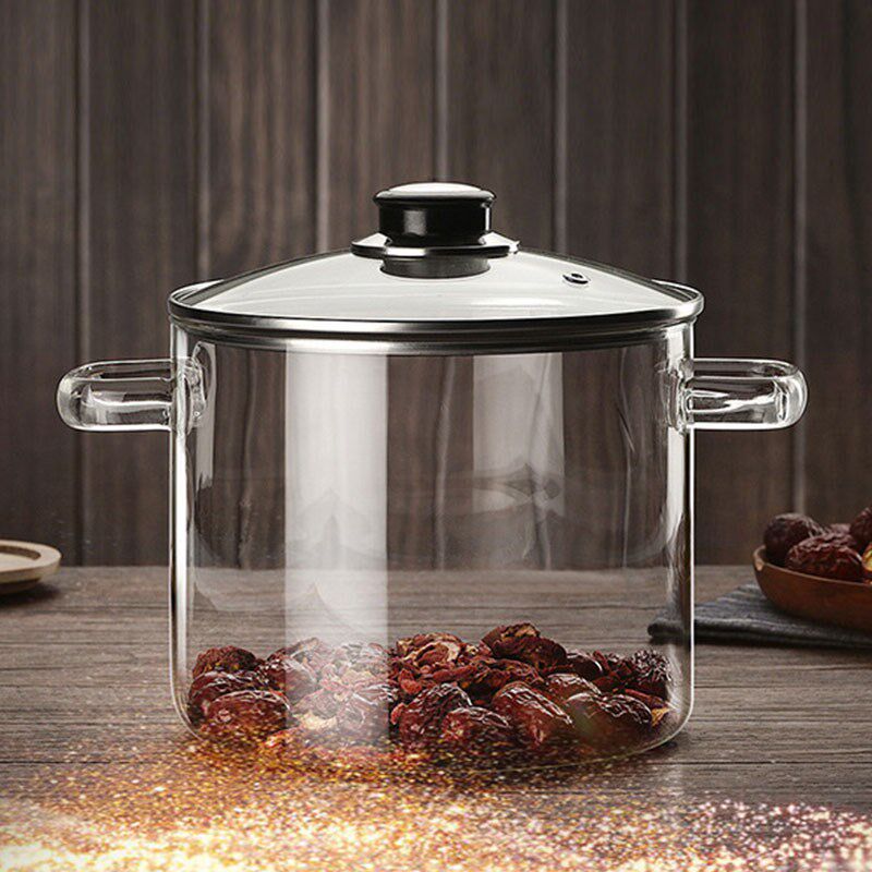 2000ml Household Heat Resistant Glass Soup Porridge Pot Micr