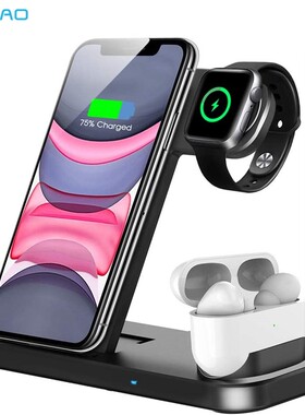 FDGAO 4 in 1 Wireless Charger Qi 10W Fast Charging Station