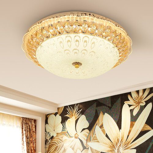 Gold Glass Round Modern Led Ceiling Lights For Living Room