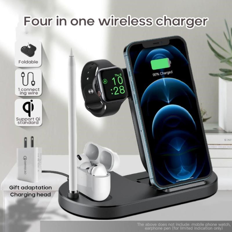 4 in 1 Wireless Charging Stand For Apple Watch 6 to 1 iPhon