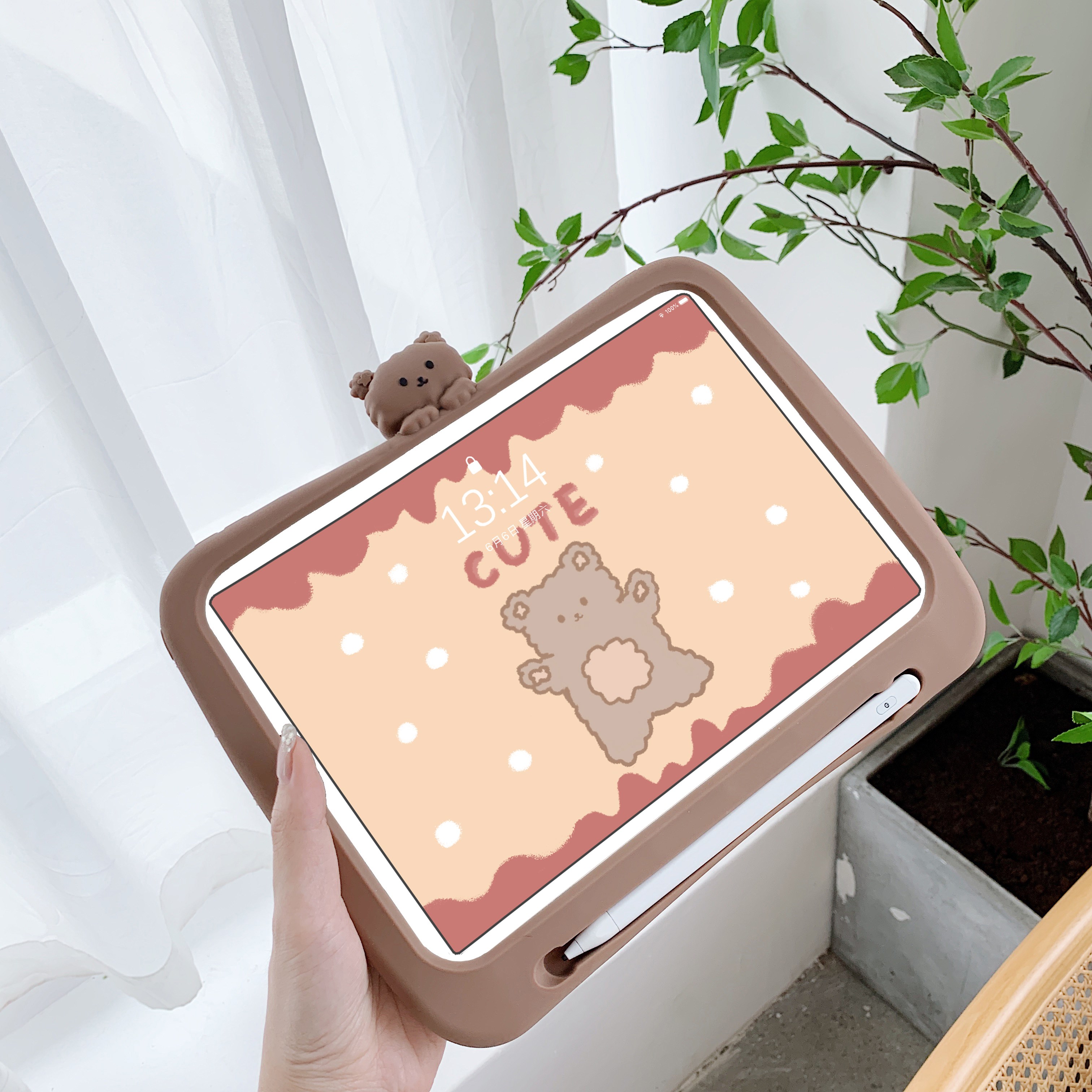 Cute Soft Silicone Tablet Stand Case for IPad Air 1 2 3 Min
