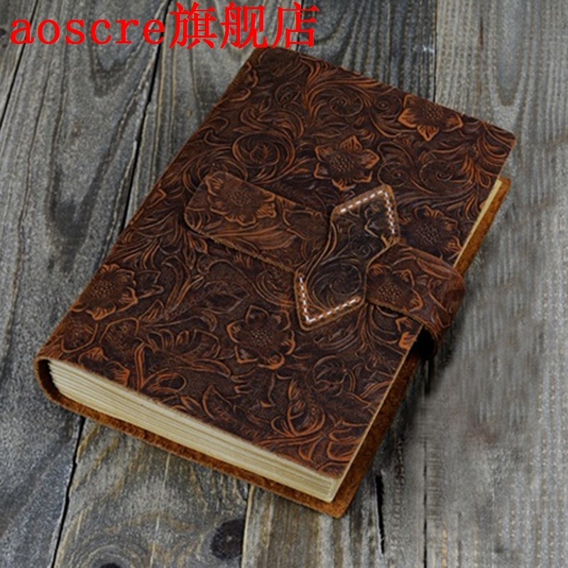 vintage handmade leather diary notebook sketch travel diary