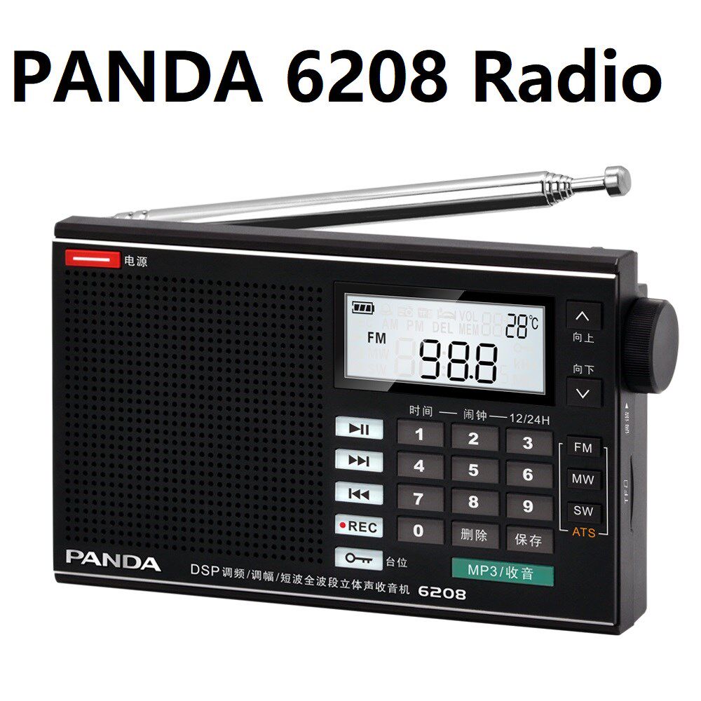 PANDA 6208 Radio lithium battery three band TF card U disk