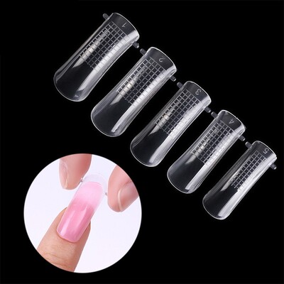20/100Pcs Quick Building Mold Tips Nail Dual Finger Extensi