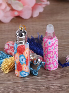 1pc/4pc New Glass Perfume Roll On Bottle With Glass Ball Po