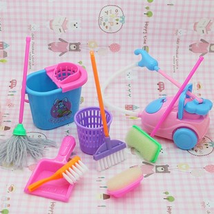 lol dolls Vacuum cleaner closestool Mop brush trash basket