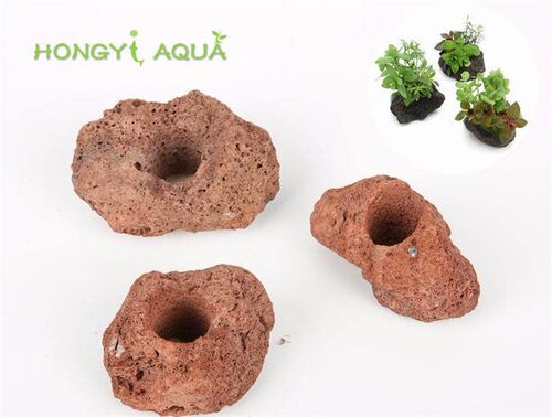 3 pieces/lot rock open hole volcanic rock stone moss water