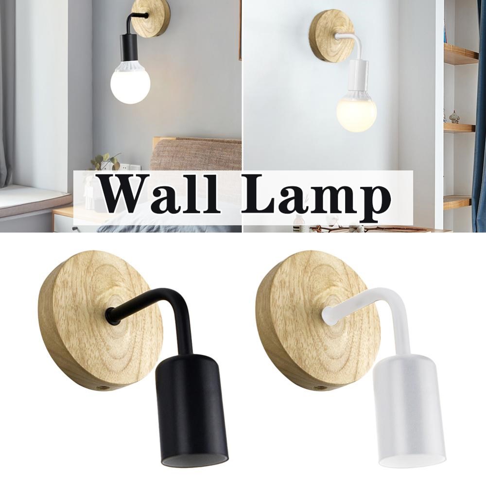 Wood Wall Lamp Vintage Sconce Wall Lights Fixture E27 220V B