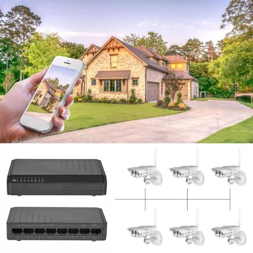 8 Ports 6+2 PoE Switch Injector Power Over Ethernet without