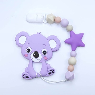 Silicone Teether Cartoon Pacifier Clip Chain New Baby Pacifi