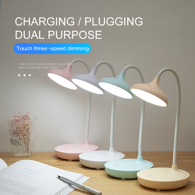 Three ModeDesk Study Lamp LED Desk Lamp USB Rechargeable Fl