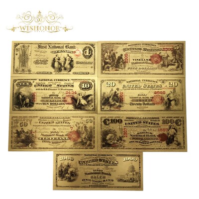7pcs/lot For 1875's America Banknote Sets Dollar Banknote i