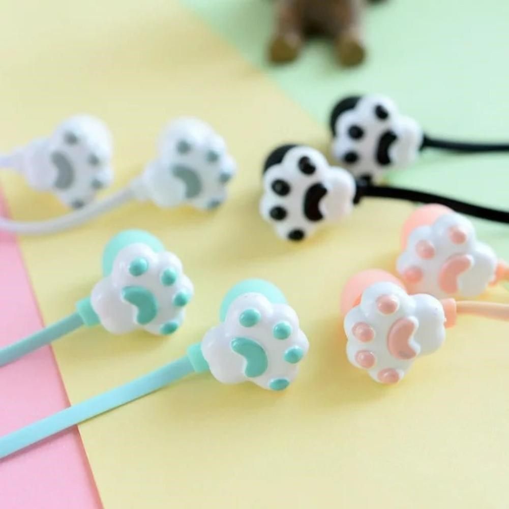Portable Cartoon Cute Cat Claw 3.5mm Jack Wired In ear Phon