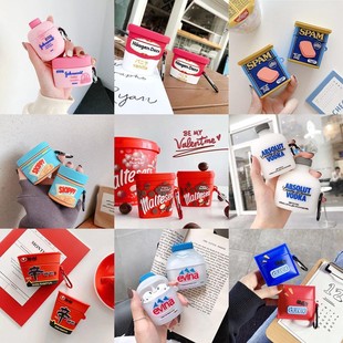 For AirPods Pro 2 1 Case 3D Cup Noodles Wine Chocolate Sili