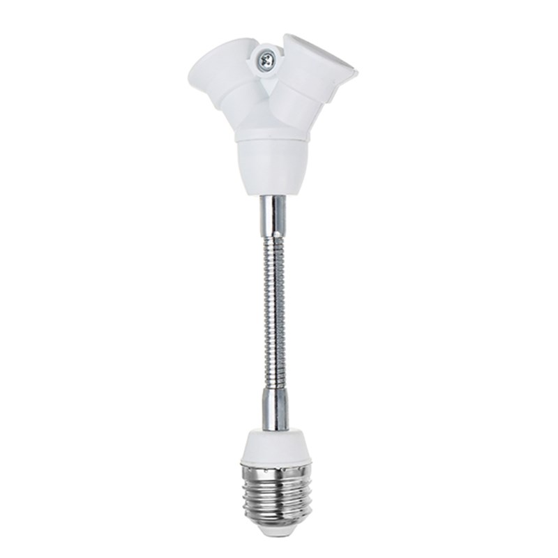 E27 to Two E14 18cm Flexible Extension LED Bulb Lamp Holder