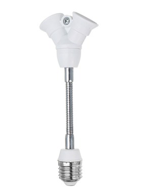 E27 to Two E14 18cm Flexible Extension LED Bulb Lamp Holder