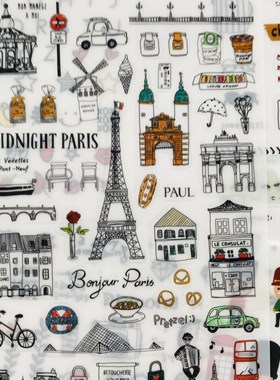 6 Sheets/Pack Travelling Style London Decorative Adhesive S