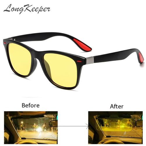 LongKeeper Anti Glare Yellow Glasses Men Women Polarized Ni