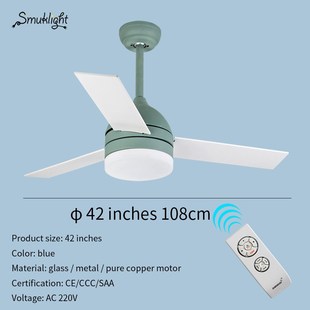 Fans Fan Light Modern With White Pendant Simple Green Leaf