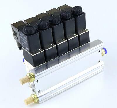 4V210-08 DC 12V Quintuple Solenoid Valve 6mm Connectors Sile