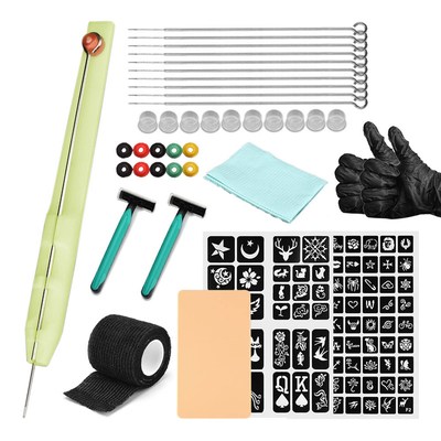 Hand Poke Stick Tattoo Kit DIY Tattoo Supply Ink Gloves Ink