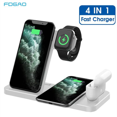 FDGAO 4 IN 1 Qi Wireless Charger Stand For iPhone 12 11 X X
