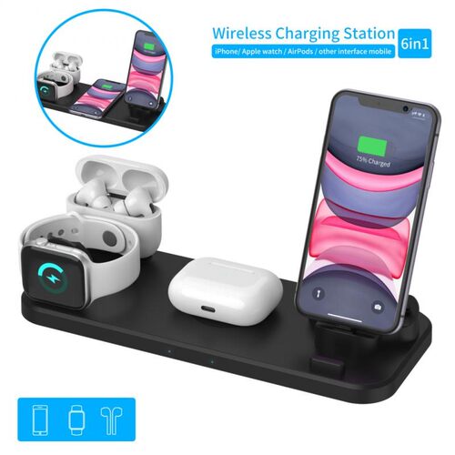 6 in 1 Quick Wireless Charging Stand Fast Phone Charger Doc