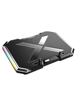 NOXI Gaming Laptop Cooler Six Fan Led Screen Two SB Port RGB