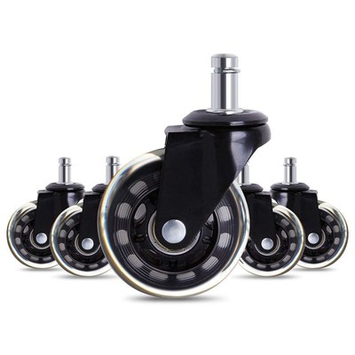 5PCS Office Chair Caster Wheels 2.5 Inch Swivel Rubber Caste