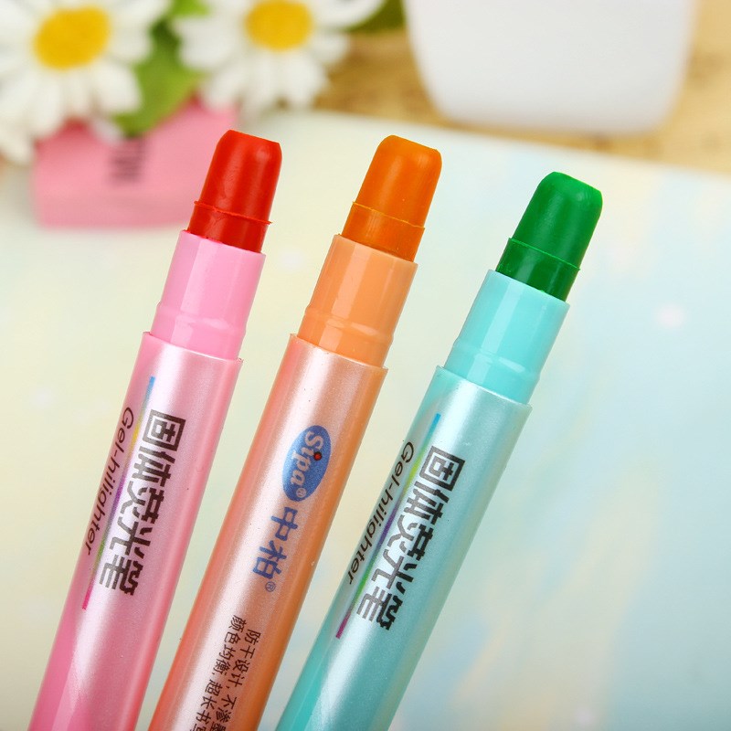 2pcs Candy Color Solid Jelly Highlighter Marker Pen Gel Hili