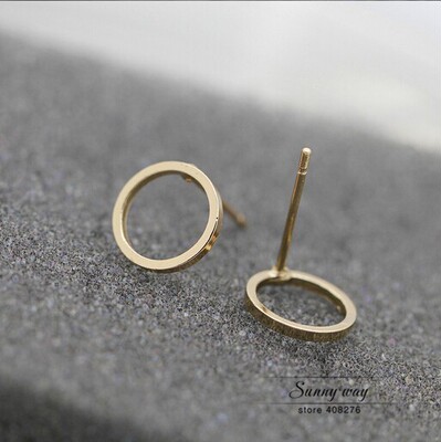 Timlee E200  Free shipping Cute Round Circle Studs Earrings