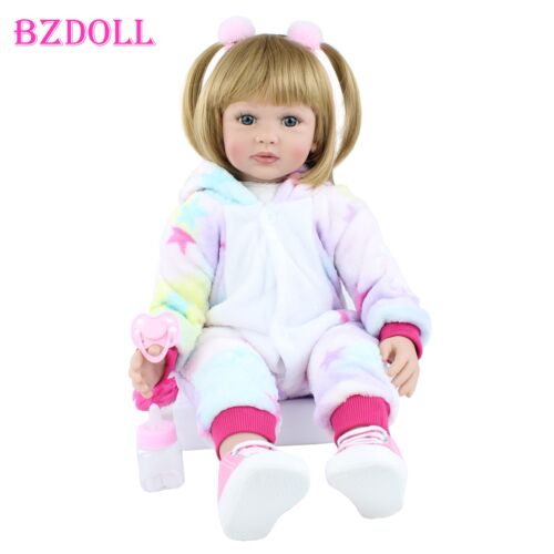 60cm Silicone Reborn Baby Doll  Vinyl Blonde Princess Toddle