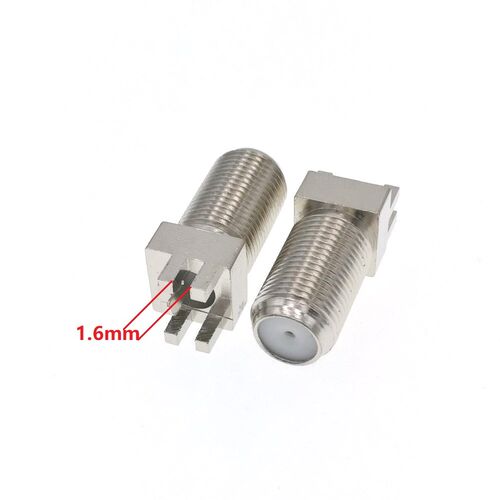 F TV Female Jack Solder Edge For PCB Mount RF Connector 1.6