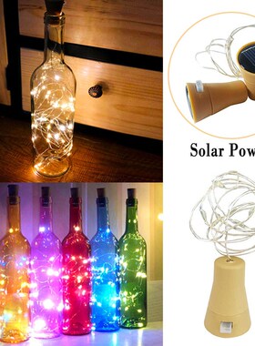10 LED Garland Solar Wine Bottle Lights Solar Cork Fairy Lig