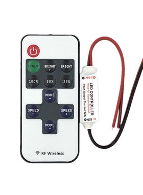 11 Keys RF Wireless Single Color Led Strip Dimmer DC 12V 10K