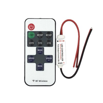 11 Keys RF Wireless Single Color Led Strip Dimmer DC 12V 10K