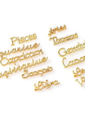 12PC/lot Mix Letters Twelve Constellati Gold Variety Of Let