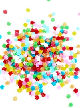 1000Pcs 5 6mm Mixed Resin Rose Cabochon Flatback Decoration